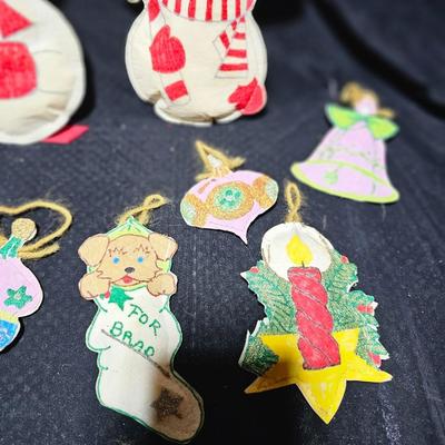 Vintage tube paint felt ornaments - all "puffy" handmade ornaments