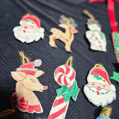 Vintage tube paint felt ornaments - all "puffy" handmade ornaments