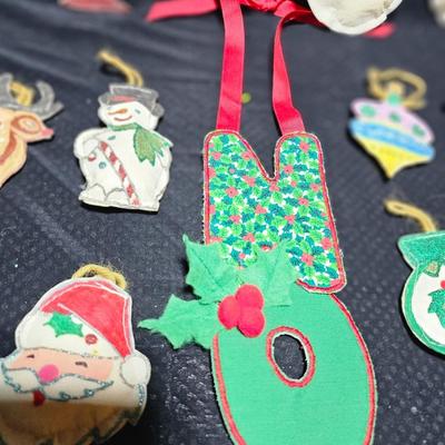 Vintage tube paint felt ornaments - all "puffy" handmade ornaments