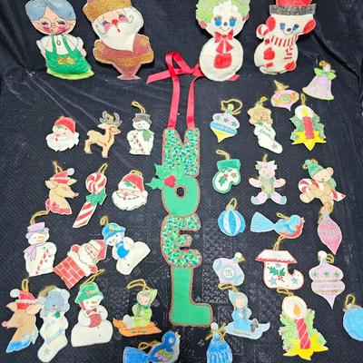 Vintage tube paint felt ornaments - all "puffy" handmade ornaments