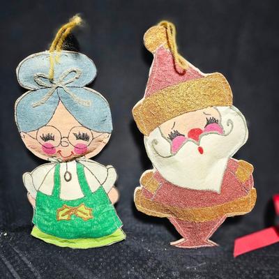 Vintage tube paint felt ornaments - all "puffy" handmade ornaments