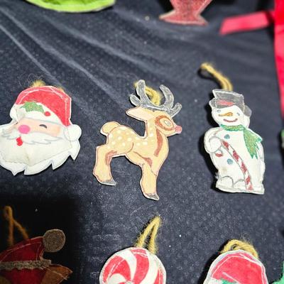 Vintage tube paint felt ornaments - all "puffy" handmade ornaments