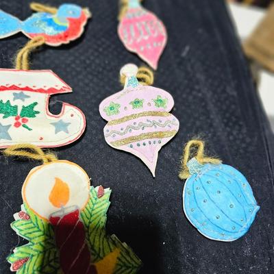 Vintage tube paint felt ornaments - all "puffy" handmade ornaments