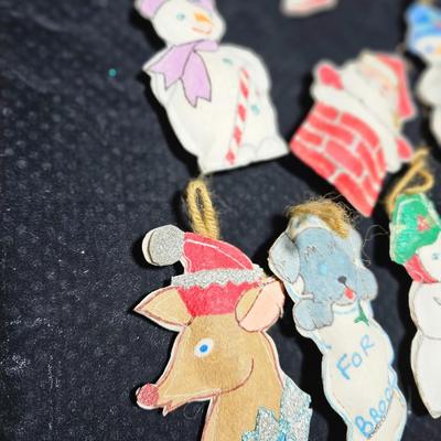 Vintage tube paint felt ornaments - all "puffy" handmade ornaments