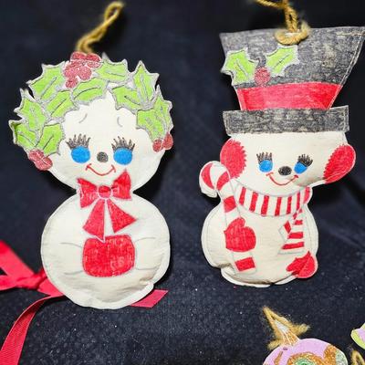 Vintage tube paint felt ornaments - all "puffy" handmade ornaments
