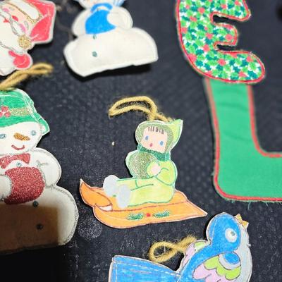 Vintage tube paint felt ornaments - all "puffy" handmade ornaments
