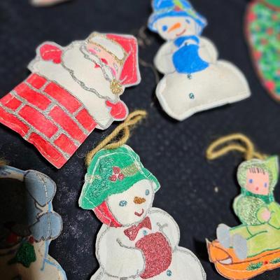 Vintage tube paint felt ornaments - all "puffy" handmade ornaments