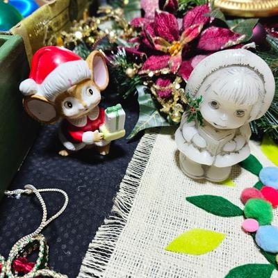 Vintage Christmas decorations - ornaments - candles and more