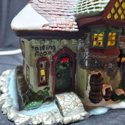 Two Christmas village buildings - Casino and crystal creek winery