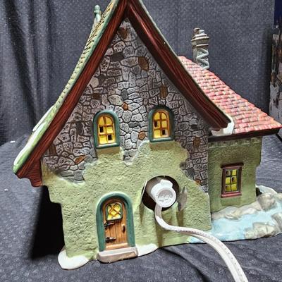 Two Christmas village buildings - Casino and crystal creek winery