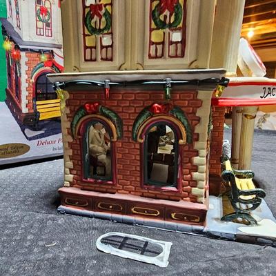 Two Christmas village buildings - Casino and crystal creek winery
