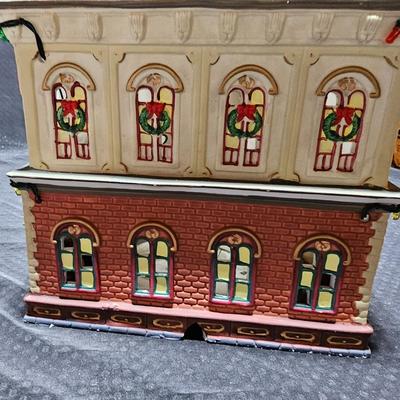 Two Christmas village buildings - Casino and crystal creek winery