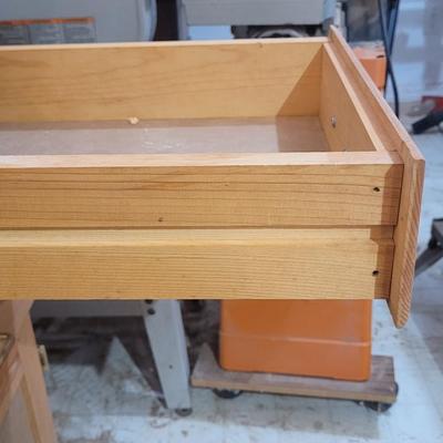Large Wooden Workbench with Cabinets and Vice (WC-EL)