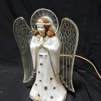 Vintage Christmas Tree Angel tree topper - working condition!