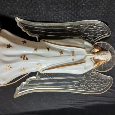 Vintage Christmas Tree Angel tree topper - working condition!