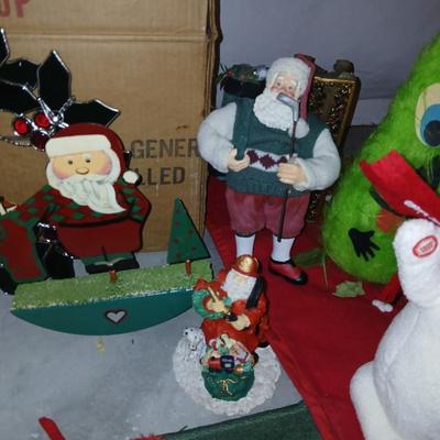 Christmas Decorations - Plush animals - Fireman Santa - Golfing Santa - Throw rugs and tons more