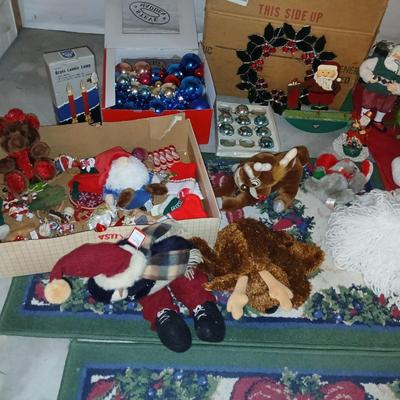 Christmas Decorations - Plush animals - Fireman Santa - Golfing Santa - Throw rugs and tons more