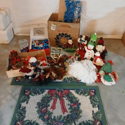 Christmas Decorations - Plush animals - Fireman Santa - Golfing Santa - Throw rugs and tons more