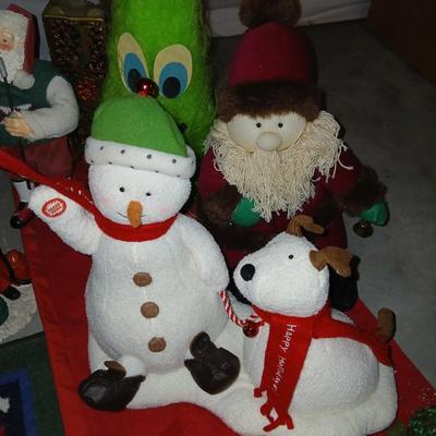 Christmas Decorations - Plush animals - Fireman Santa - Golfing Santa - Throw rugs and tons more