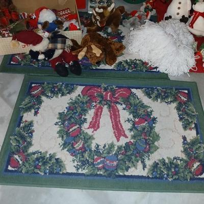Christmas Decorations - Plush animals - Fireman Santa - Golfing Santa - Throw rugs and tons more