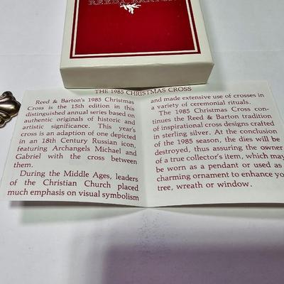 Sterling Silver Reed & Barton 1985 Christmas Cross