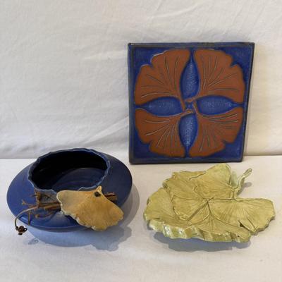 Asheville Tileworks Gingko Leaf Tile & More Ginkgo Pottery (L-HS)