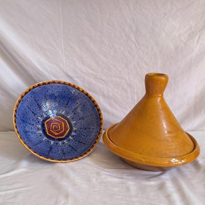 Bright Orange AcTuMorocco Tagine and Complementary Bowl (K-DZ)
