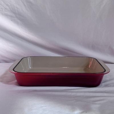 Four Qt. Bean Pot and Rectangular Dish by Le Creuset (K-DZ)