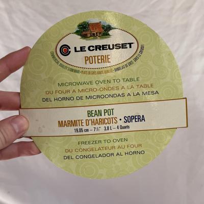 Four Qt. Bean Pot and Rectangular Dish by Le Creuset (K-DZ)