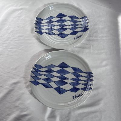 Yukio Hattori Plates and Other Blue and White Pottery (K-DZ)