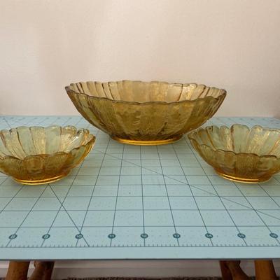 Sunflower Bowl and candle sticks