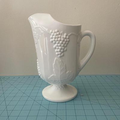 Vintage milk glass pitcher