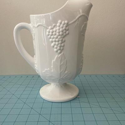 Vintage milk glass pitcher