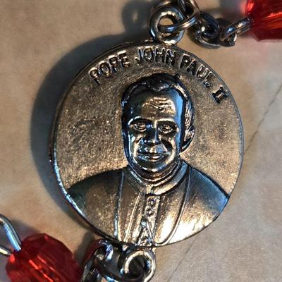 Red-Beaded John Paul II Rosary