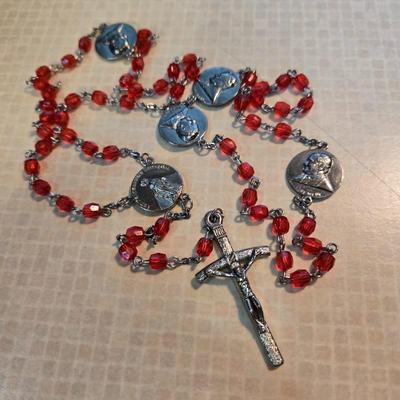 Red-Beaded John Paul II Rosary