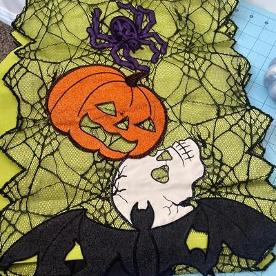 Pumpkins and table runner