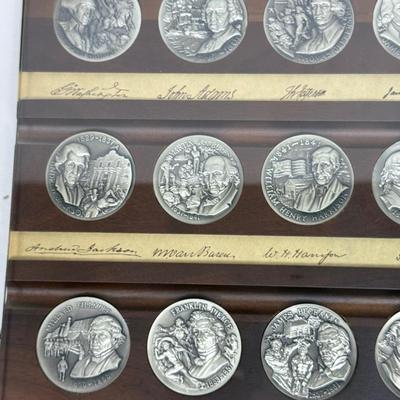 Longines~Wittnauer Sterling Silver Presidential High Relief Rounds Coins 1282g