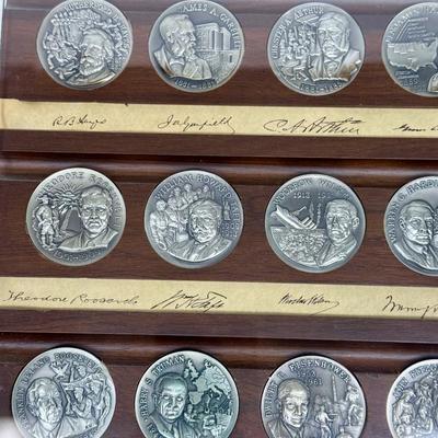 Longines~Wittnauer Sterling Silver Presidential High Relief Rounds Coins 1282g