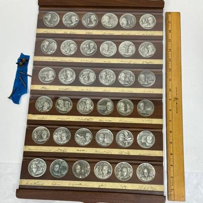 Longines~Wittnauer Sterling Silver Presidential High Relief Rounds Coins 1282g