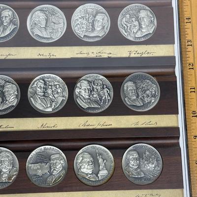 Longines~Wittnauer Sterling Silver Presidential High Relief Rounds Coins 1282g