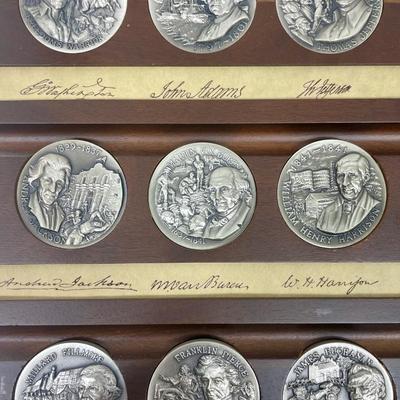 Longines~Wittnauer Sterling Silver Presidential High Relief Rounds Coins 1282g