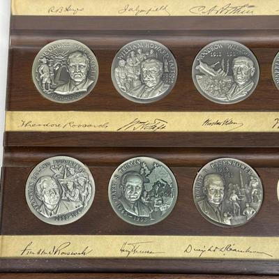 Longines~Wittnauer Sterling Silver Presidential High Relief Rounds Coins 1282g