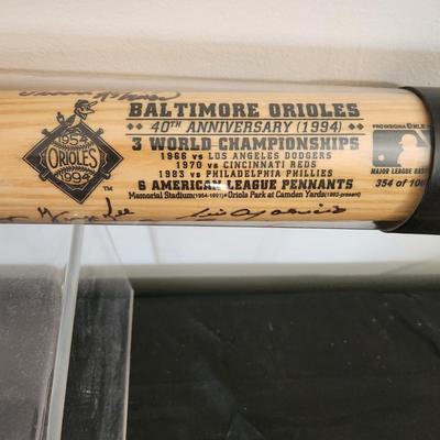 Baltimore Orioles 40 Anniversary 1994 Bat Signed Earl Weaver Frank Robinson Reggie Jackson Luis Aparicio Jim Palmer Eddie Murray Brooks...