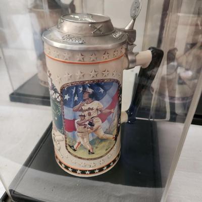 Lot of 7 Beer Steins 5 Cal Ripken 1 Babe Ruth 1 Mickey Mantle