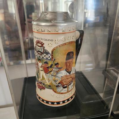 Lot of 7 Beer Steins 5 Cal Ripken 1 Babe Ruth 1 Mickey Mantle