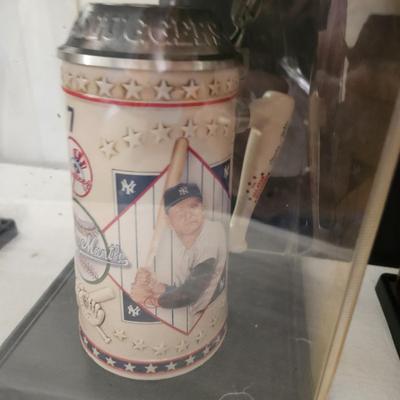 Lot of 7 Beer Steins 5 Cal Ripken 1 Babe Ruth 1 Mickey Mantle