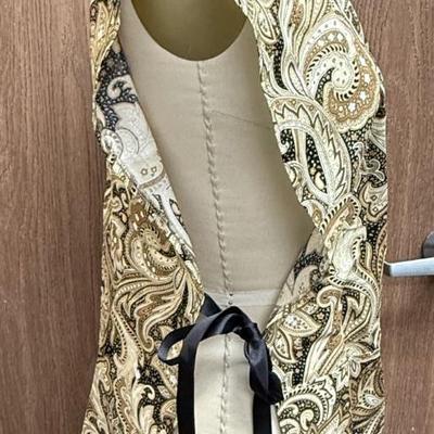Vintage Hand-made Smock Paisley Pattern brown, tan, cream