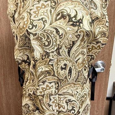 Vintage Hand-made Smock Paisley Pattern brown, tan, cream