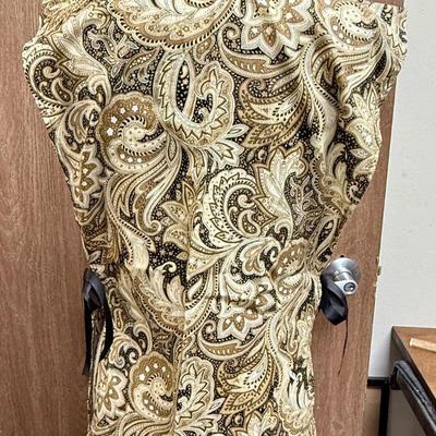 Vintage Hand-made Smock Paisley Pattern brown, tan, cream