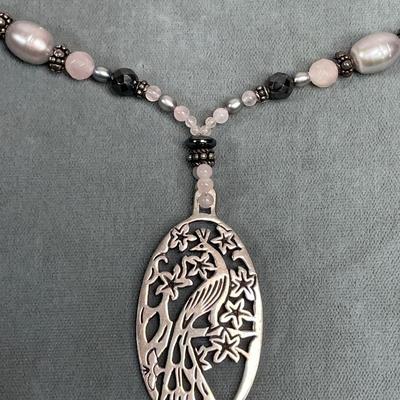 Sterling Peacock Pendant Necklace